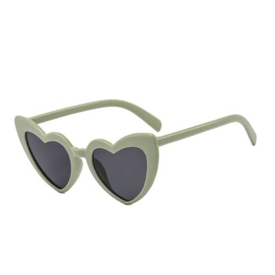 Olive Green Heart Sunglasses