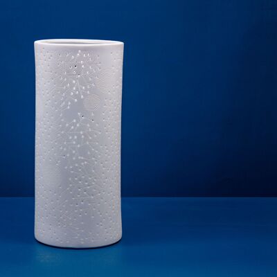 Lampe de table design columna en porcelaine scintillante