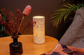 Lampe de table design columna en porcelaine scintillante 7