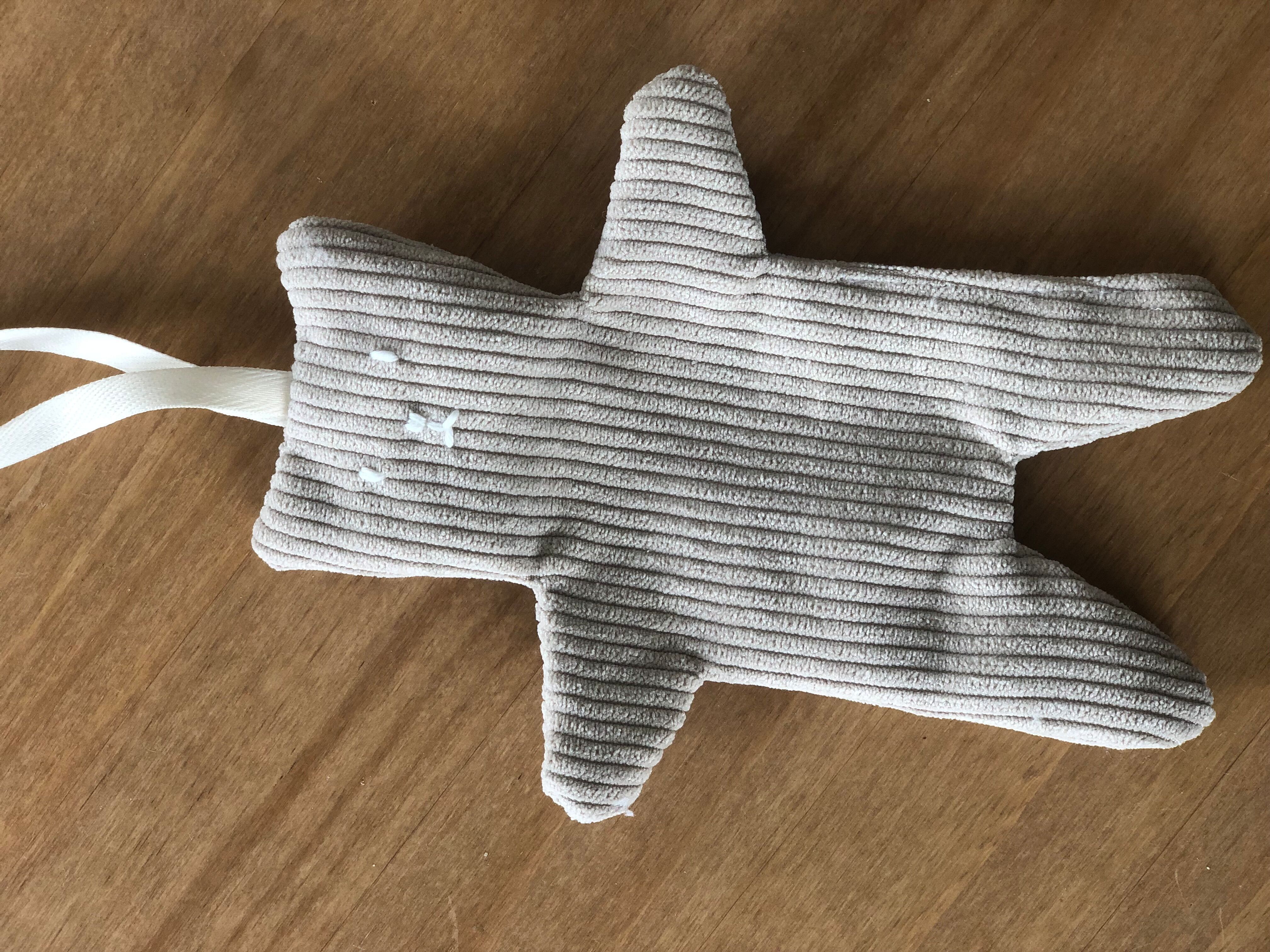 Clip per ciuccio a forma di orsetto di velluto a coste ecrù