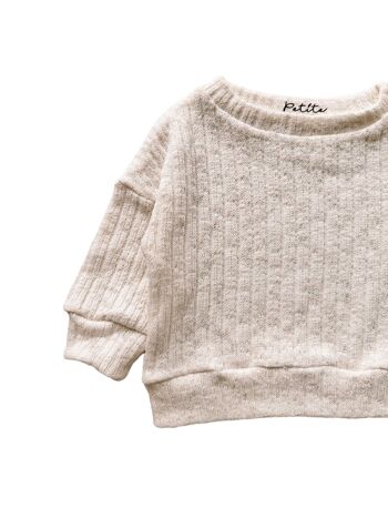 Pull maille coton / écru 3