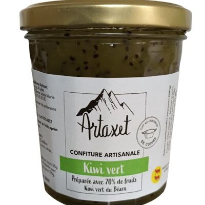 Extra green kiwi jam from Béarn - 70% fruit - 320G