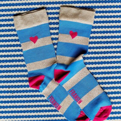 Georgette-Socken ##2699AI Streifen Lurex Frau