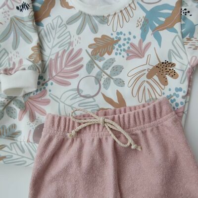 Olivia Nature Pastell-Sweatshirt und Orion Pink Handtuch-Set