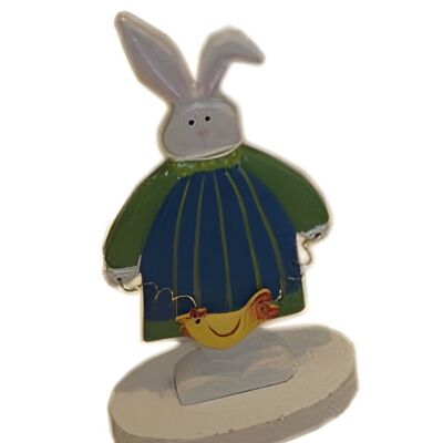 BOIS "LAPIN" BLEU HAUTEUR: 19cm KK-524