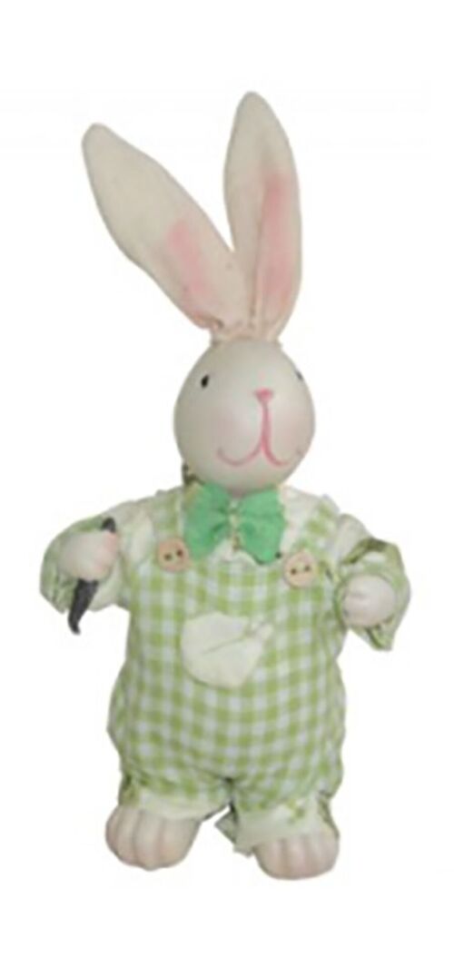 CERAMIC "RABBIT" WITH FABRIC CLOTHES DIMENSION: 20cm KK-931