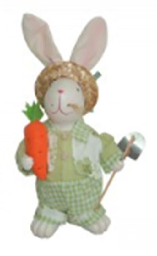 CERAMIC "RABBIT" WITH FABRIC CLOTHES DIMENSION: 27cm KK-932A