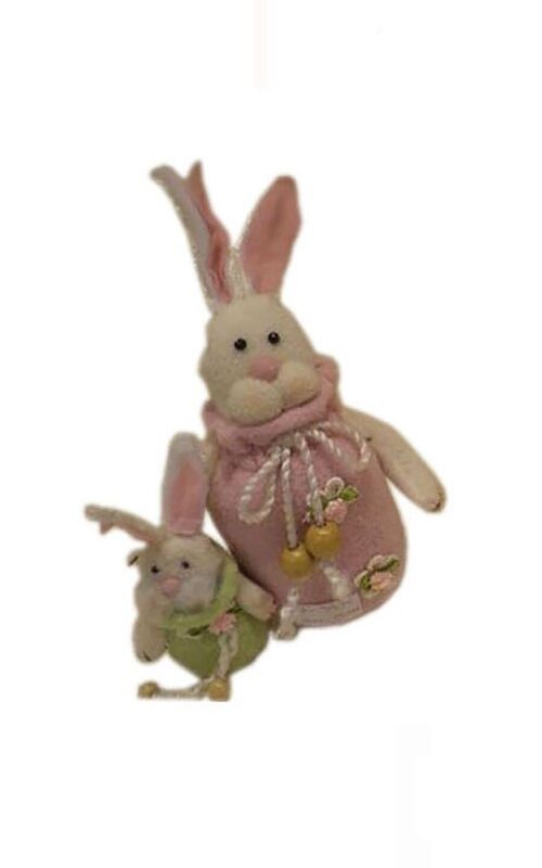 STUFFED "RABBIT" WITH FABRIC CLOTHES DIMENSION: 18cm KK-937A