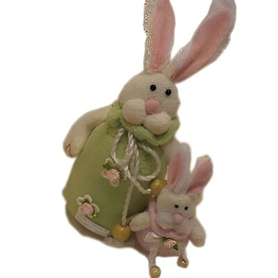 PELUCHE "LAPIN" AVEC VÊTEMENTS EN TISSU DIMENSION: 18cm KK-937C