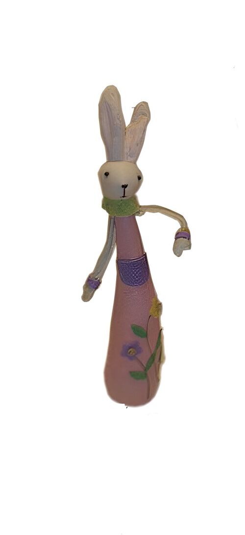 STUFFED "RABBIT" WITH FABRIC CLOTHES DIMENSION: 32cm KK-940