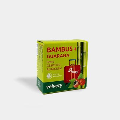 Detergente viso solido Velvety Travel Bambù + Guaranà 20g