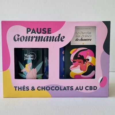 Coffret thé au chanvre et chocolats