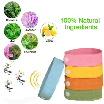 MOSQUITOBAND : Lot de 10 Bracelets Anti-Moustiques avec Citronnelle - Couleurs aléatoires 7