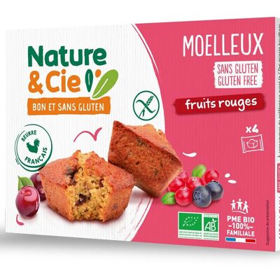 Soft Cakes with Organic and Gluten-Free Red Fruits
