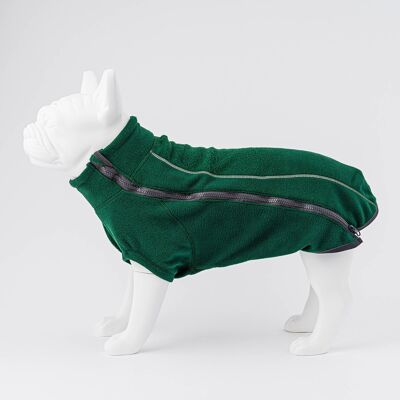 Kuschelig warme Fleece-Hundejacke – Waldgrün