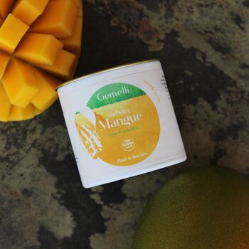 Sorbet artisanal Mangue sans sucre- 12 pots 100ml 1