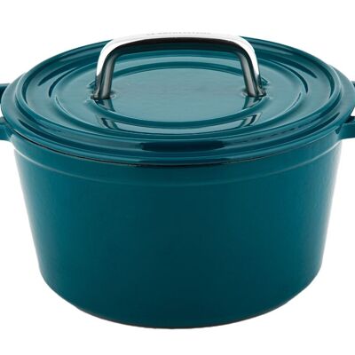 CS KOCHSYSTEME, ALPEN 24cm pot petrol, enamelled cast iron, ovenproof, suitable for induction