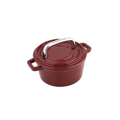 CS KOCHSYSTEME, ALPEN 14cm mini pot red, enamelled cast iron, ovenproof, suitable for induction