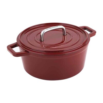 CS KOCHSYSTEME, ALPEN 20cm pot red, enamelled cast iron, ovenproof, suitable for induction