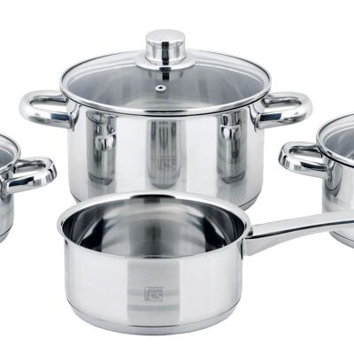 CS KOCHSYSTEME, BELM stainless steel cooking pot set 7pcs, suitable for induction