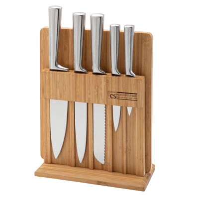 CS COOKING SYSTEMS, SOEST 7pcs.Knife block set, knife block with cutting board