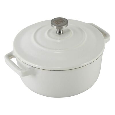 CS KOCHSYSTEME, XANTEN mini casserole 13x10cm blanc, fonte émaillée, passe au four, convient à l'induction