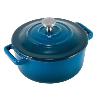 CS KOCHSYSTEME, XANTEN mini pot 13x10cm petrol, enamelled cast iron, ovenproof, suitable for induction