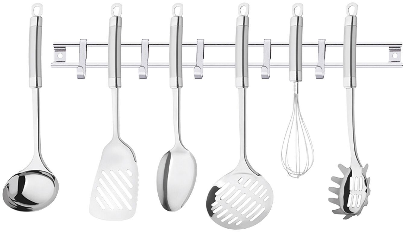 EXQUISITE Küchenutensilien Set Edelstahl 37 - 37 - 35,2 - 34 - 33 - 30,5 cm 7 Stück im Geschenkkarton