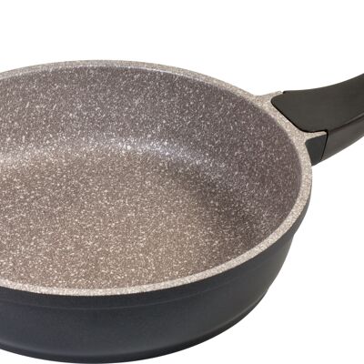 K2 frying pan made of die-cast aluminum with ILAG 5-layer granitec brown coating 24x6.2cm