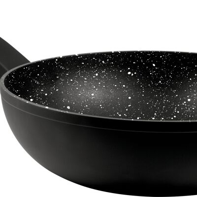 MARBURG forged wok 24x7.0cm xylan marbled non-stick coating