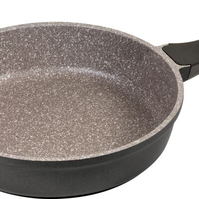 K2 frying pan made of die-cast aluminium with ILAG 5-layer granitec brown coating 28x6.2cm