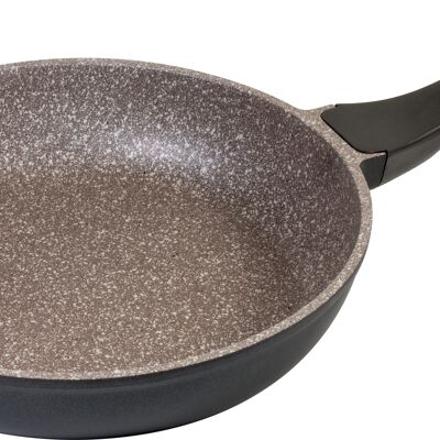 K2 frying pan made of die-cast aluminium with ILAG 5-layer granitec brown coating 28x6cm