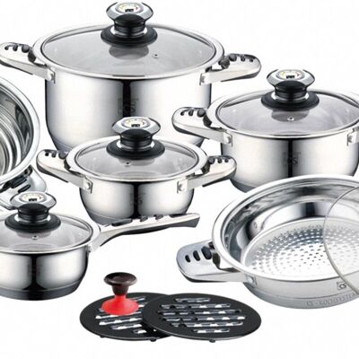 AURICH 16 piece cooking pot set