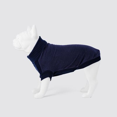 Hundepullover aus Fleece und Strick - Marineblau