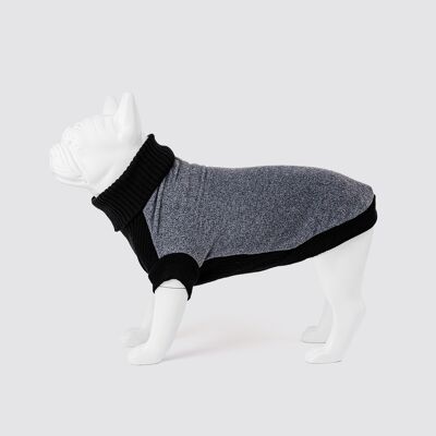 Hundepullover aus Fleece und Strick - Grau
