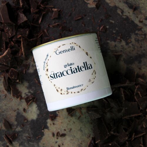 Glace artisanale Stracciatella - 12 pots 100ml