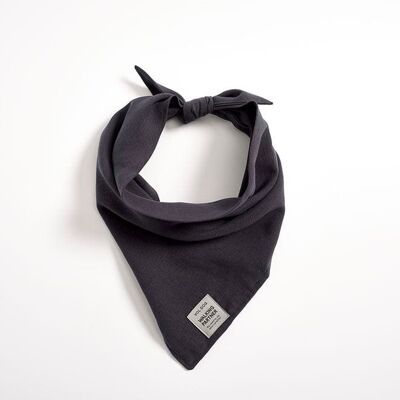 Foggy Dark Blue Bandana, linen and tencel fabric