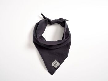 Foggy Dark Blue Bandana, tissu lin et tencel 5