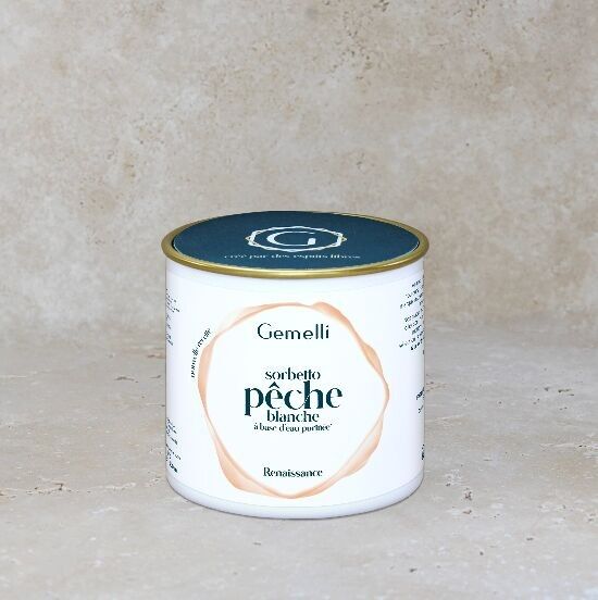 Sorbetto artigianale alla pesca bianca - 12 vasetti da 100ml