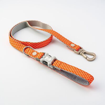 Fabric Dog Lead - Orange Geometric