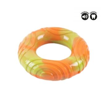 WufWuf & Smart Choice - Jouet pour chien avec anneau en caoutchouc tie-dye, paquet de 3 4