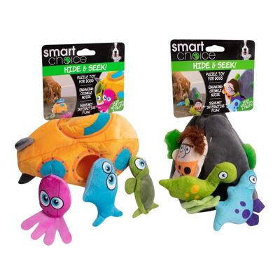 Smart Choice Submarine & Cave Hide and Seek Dog Toy, 2 Pack