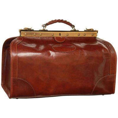 Old America Leather Travel Bag (Medium). Brown