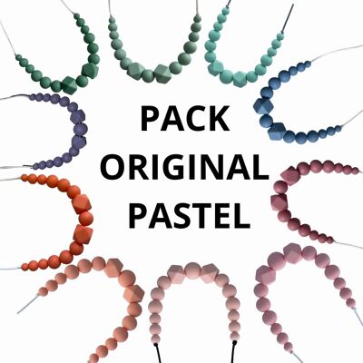 Colliers sensoriels d'allaitement - Pack Poosh'original Pastels