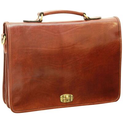 Cowhide briefcase. Brown