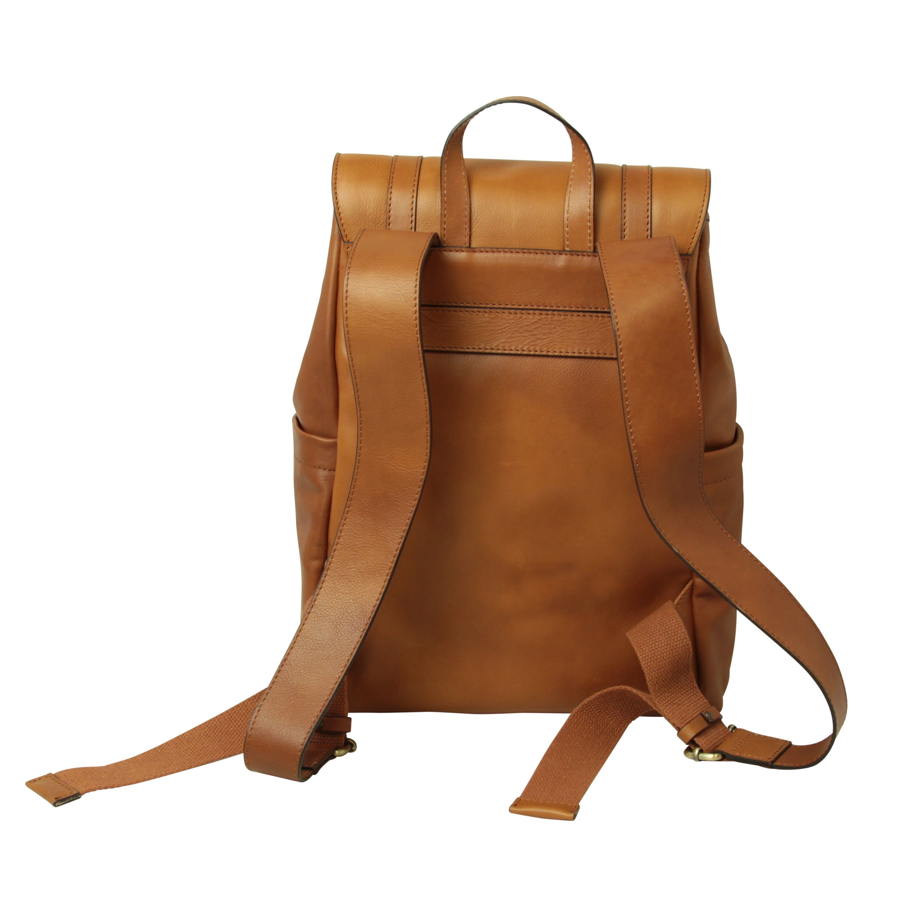 Laptop-Rucksack aus Leder. Gold