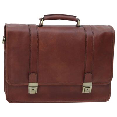 Soft calfskin briefcase. Brown
