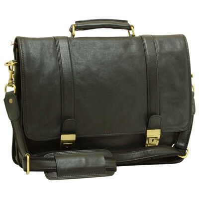 Soft calfskin briefcase. Black