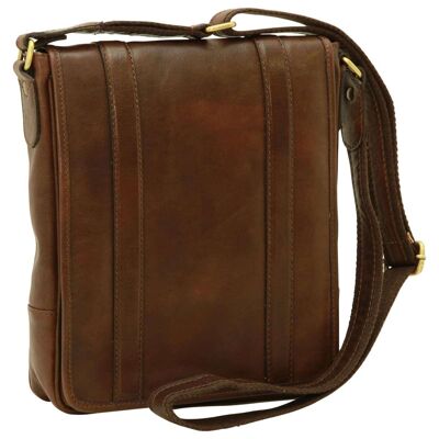 Sac bandoulière en cuir. Marron foncé