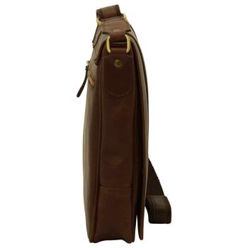 Sac bandoulière en cuir. Marron foncé 4